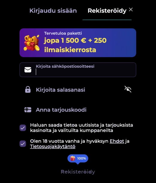 Rekisteröityminen  